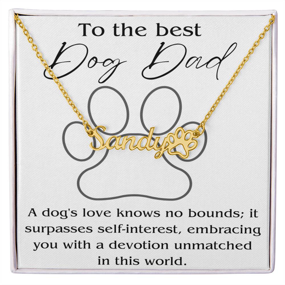 Dog Necklace with custom Dad box message