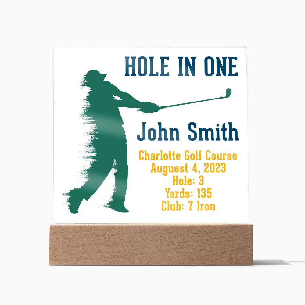 Hole in One Acrylic Sign - A Golfer's Triumph Display