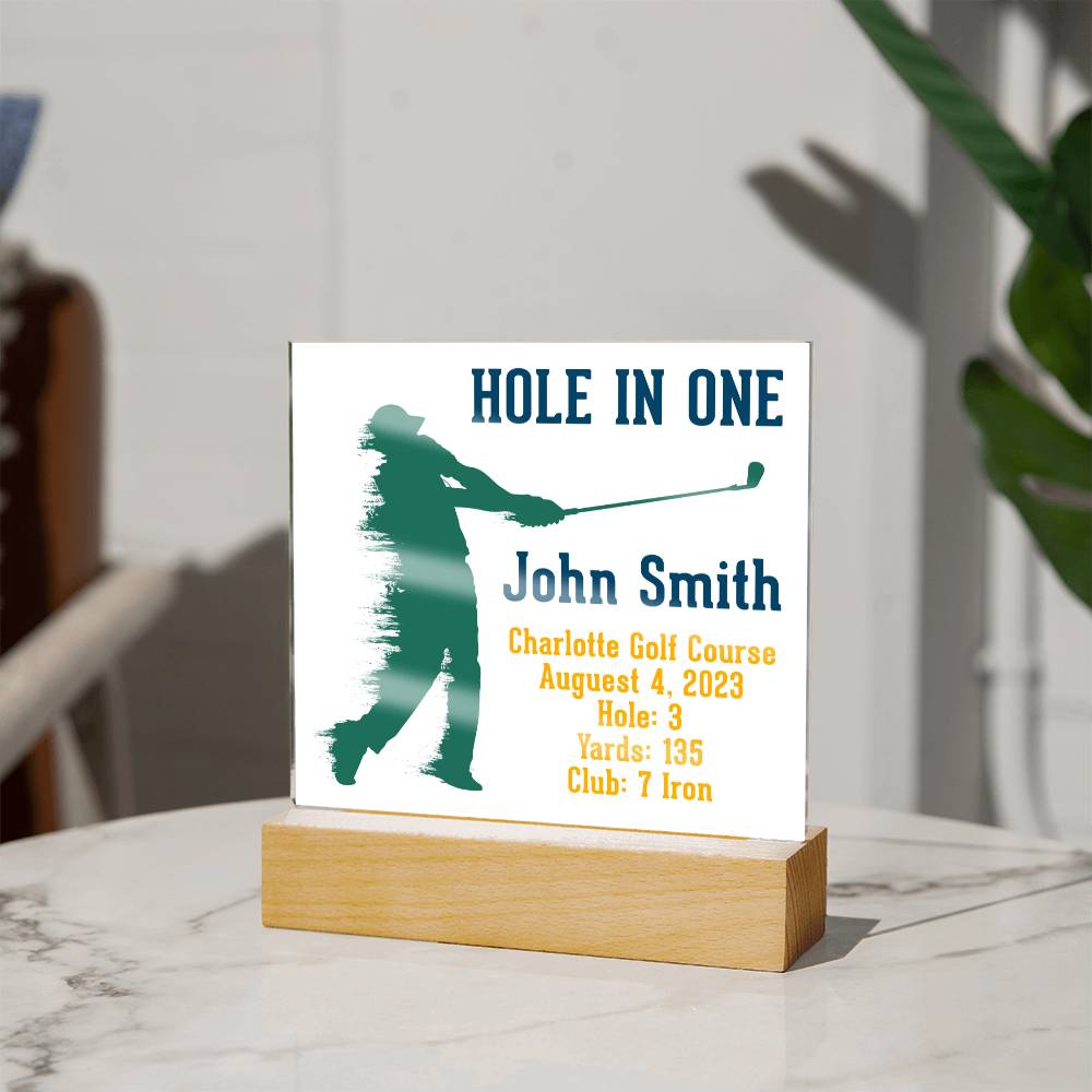 Hole in One Acrylic Sign - A Golfer's Triumph Display