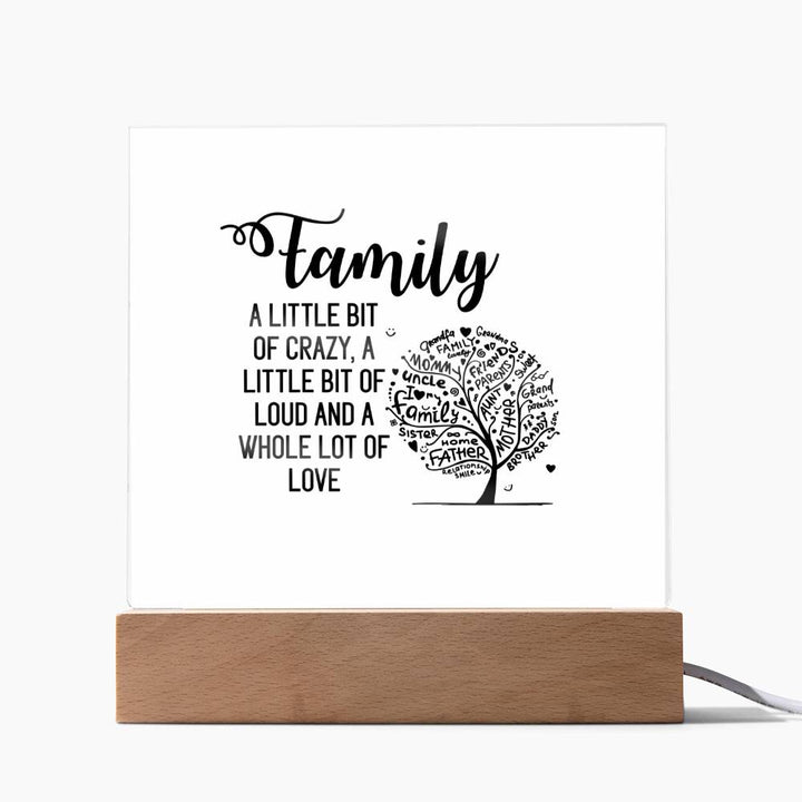 Family Love Square Acrylic Sign - A Centerpiece of Home and Heart