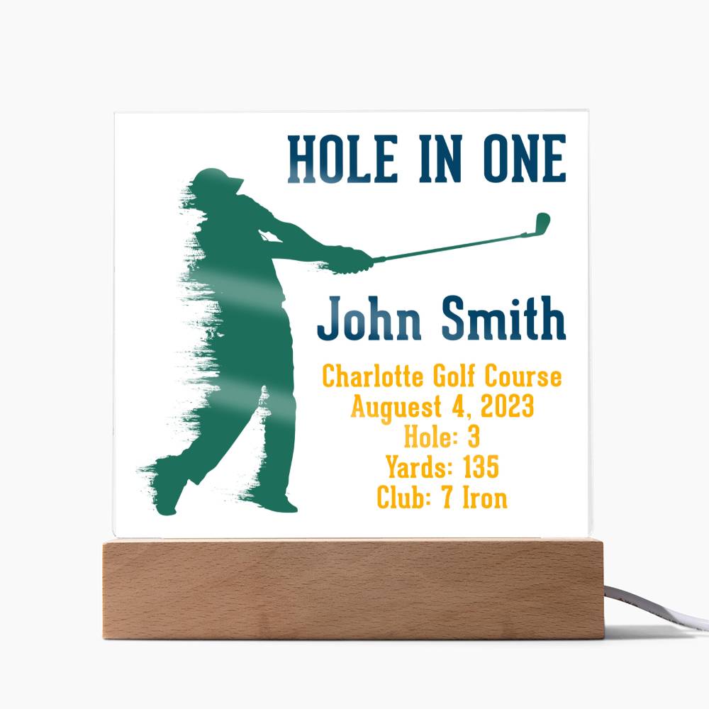 Hole in One Acrylic Sign - A Golfer's Triumph Display