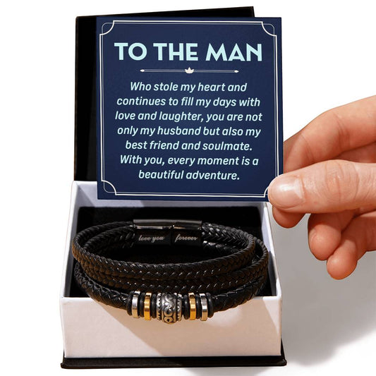 Love You Forever Bracelet - Husband message box