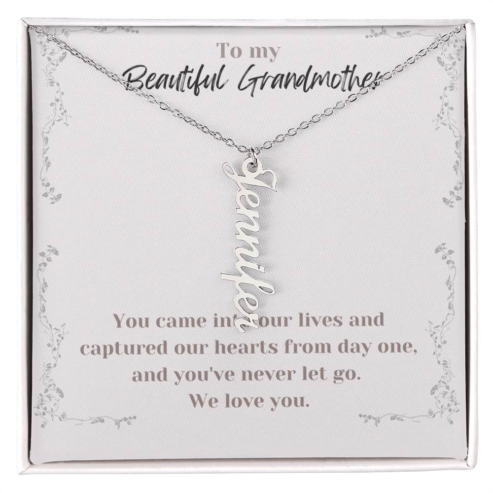 Multi Vertical Name Necklace Grandmother Message