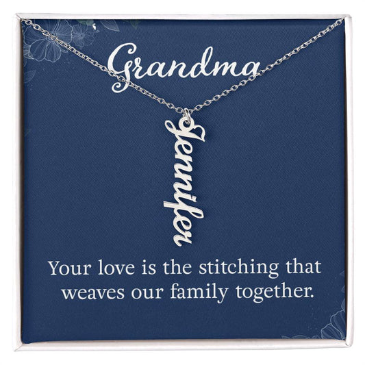 Collar con nombre multivertical Caja de mensaje para abuela