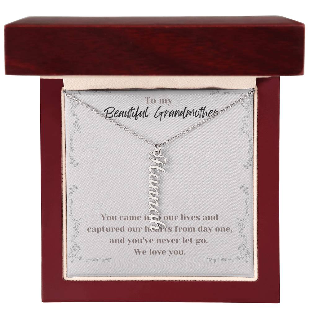 Multi Vertical Name Necklace Grandmother Message