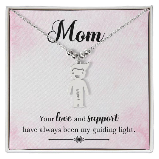 Kid Charm Necklace with Mom message box