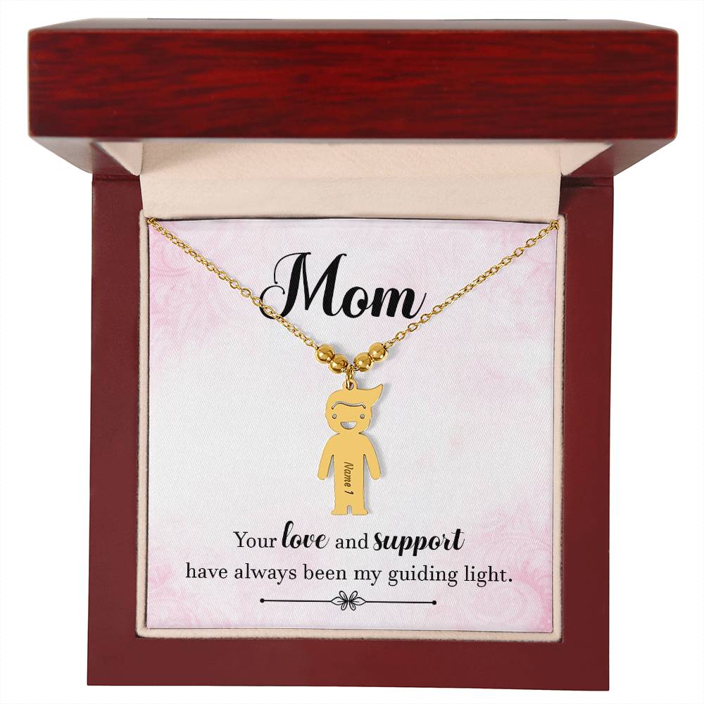 Kid Charm Necklace with Mom message box