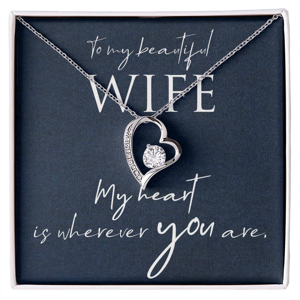 Collar Forever Love con cuadro de mensaje para esposa