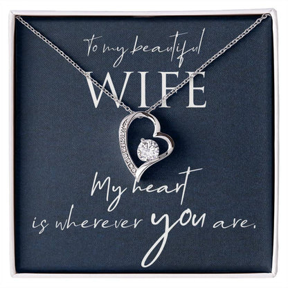 Collar Forever Love con cuadro de mensaje para esposa