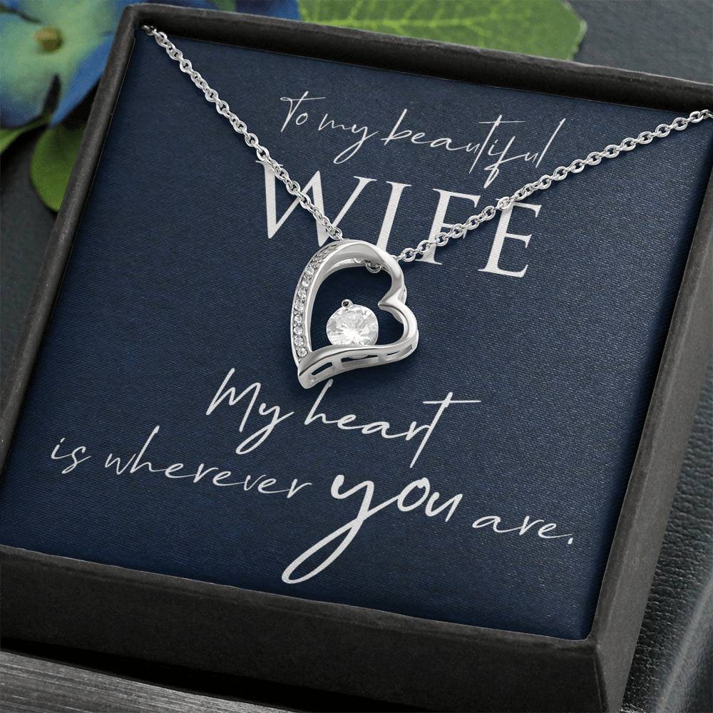 Collar Forever Love con cuadro de mensaje para esposa