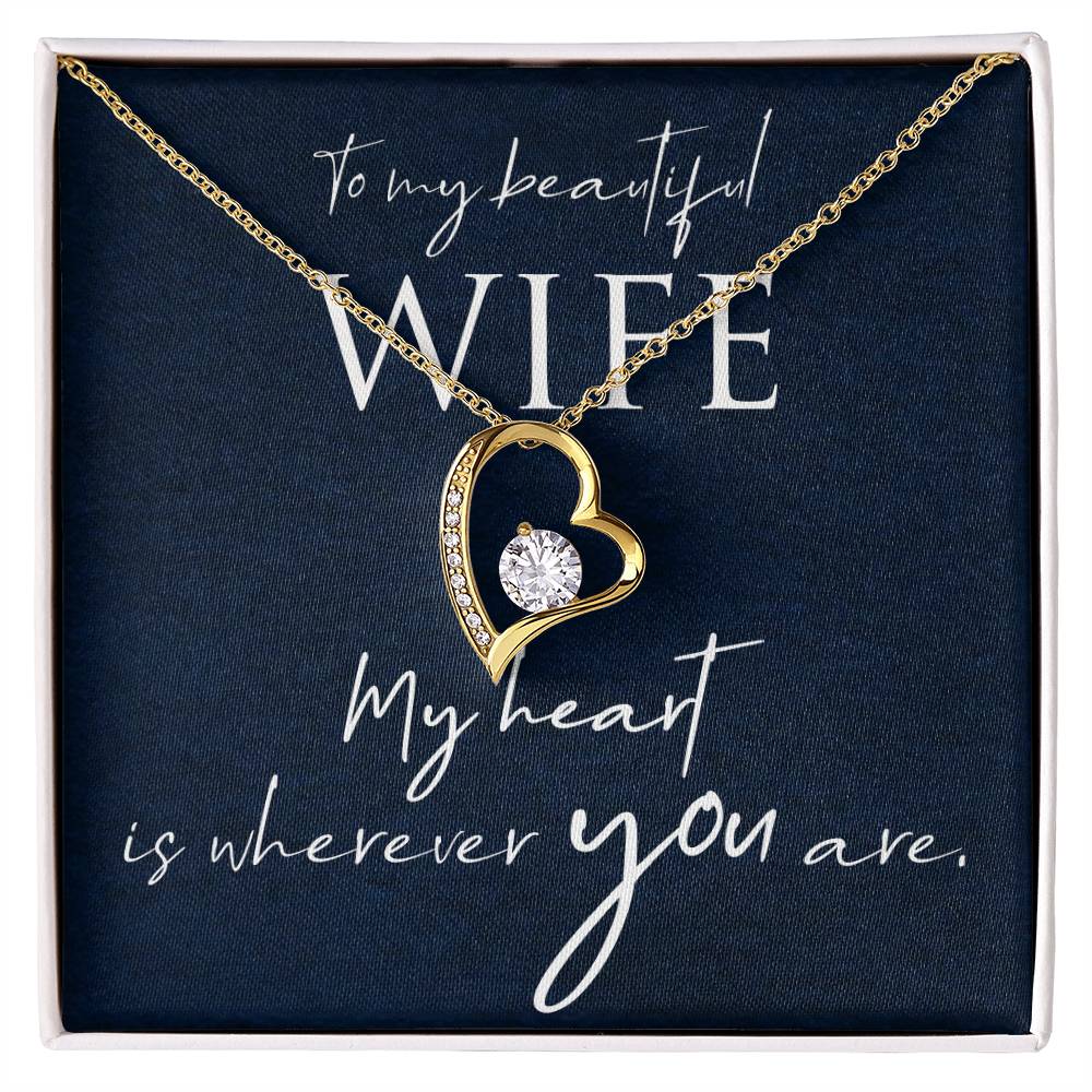 Collar Forever Love con cuadro de mensaje para esposa