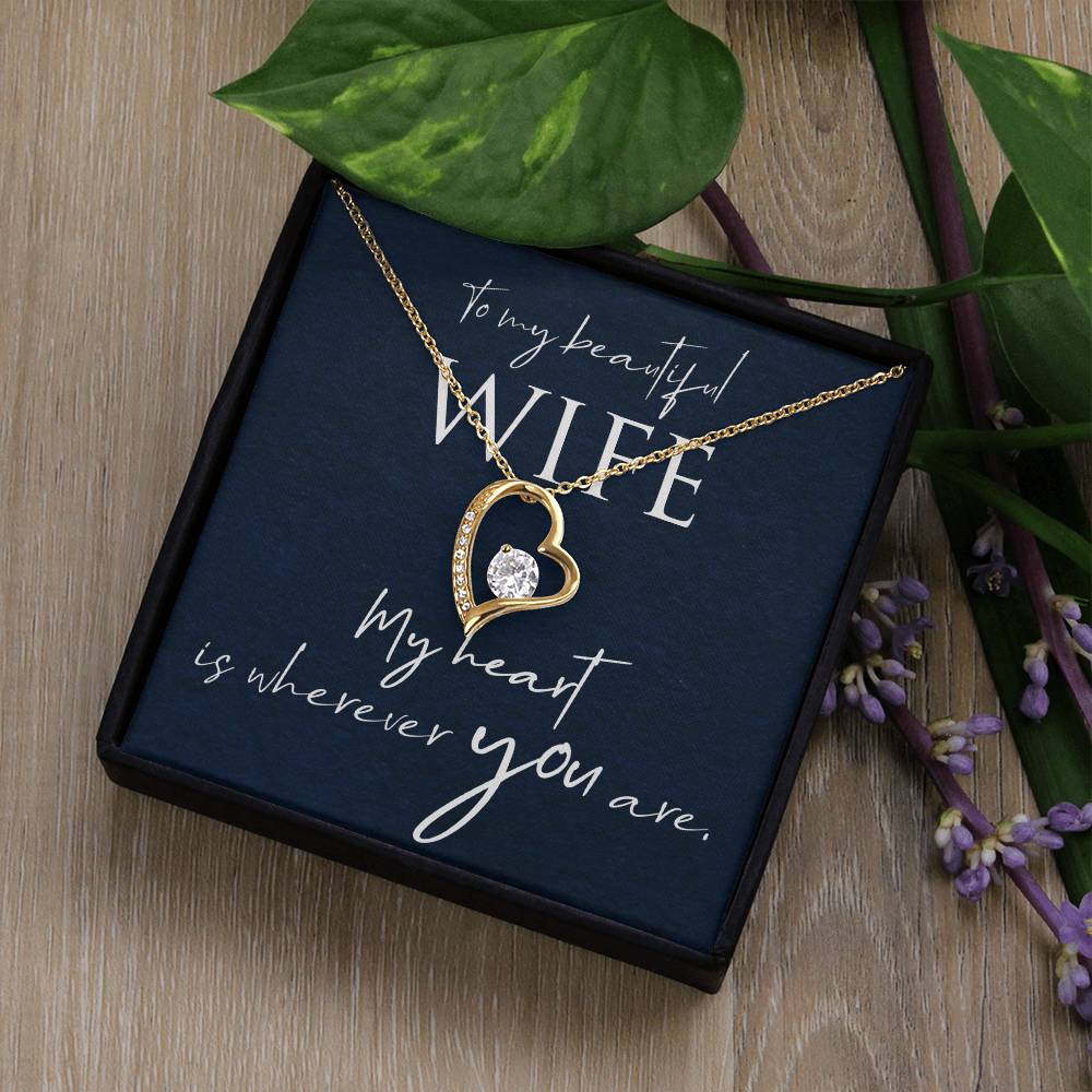 Collar Forever Love con cuadro de mensaje para esposa