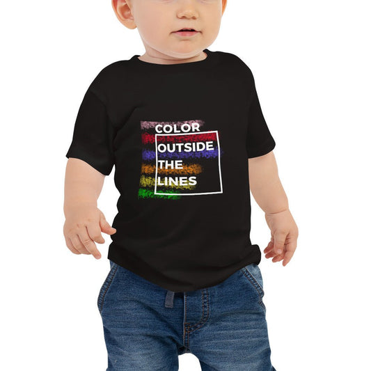 Color Outside The Lines - Camiseta de manga corta de jersey para bebé