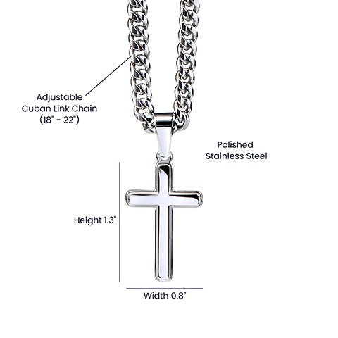 Artisan Cross Necklace on Cuban Chain with Message Box