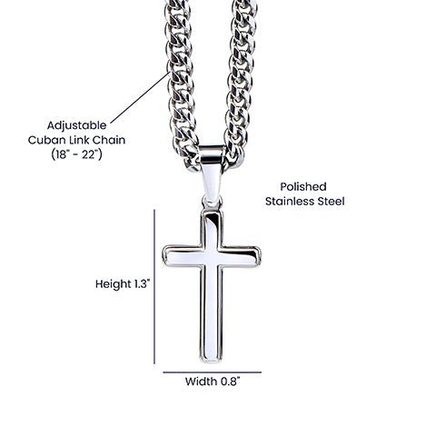 Cross Necklace with Cuban Chain  - To My Bonus Dad message box.