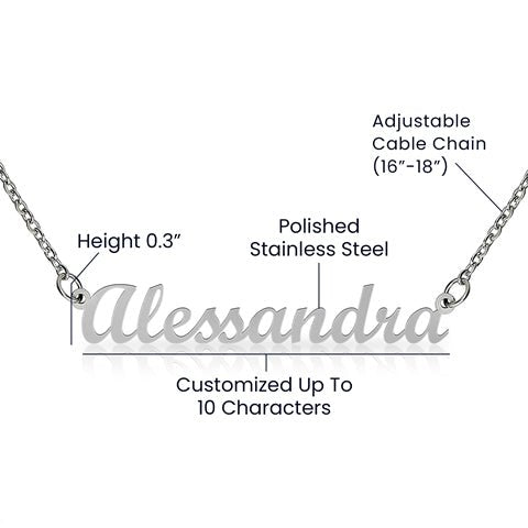 Name Necklace with Girlfriend message Box
