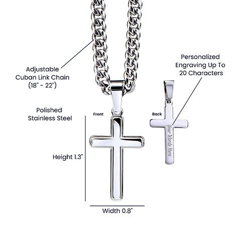 Steel Cross Necklace with message special Husband message box