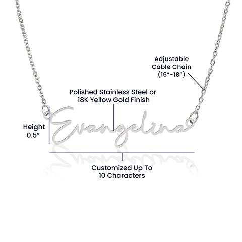 Collar con nombre de guión - Cuadro de mensaje para hermana