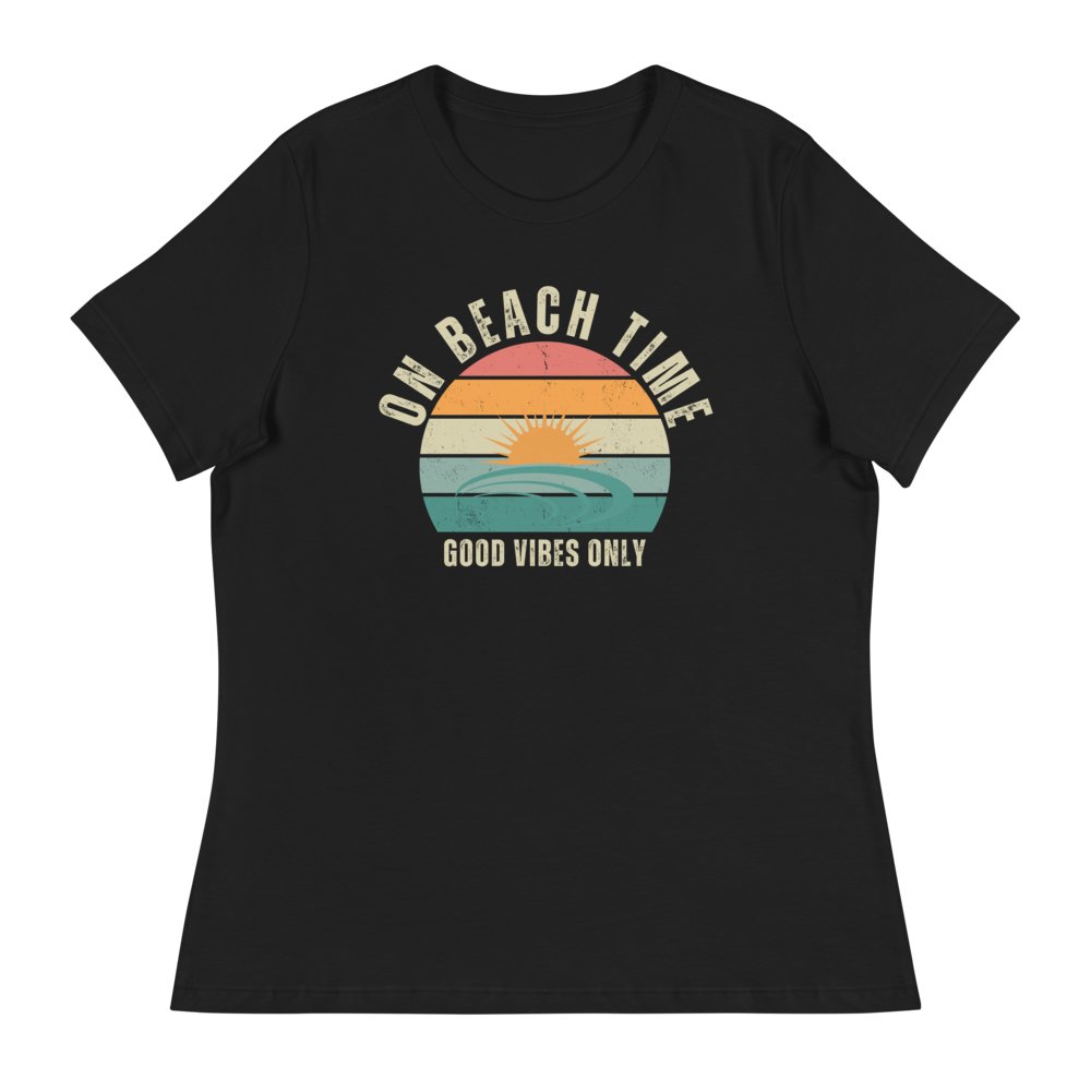 On Beach Time - Camiseta relajada para mujer Good Vibes