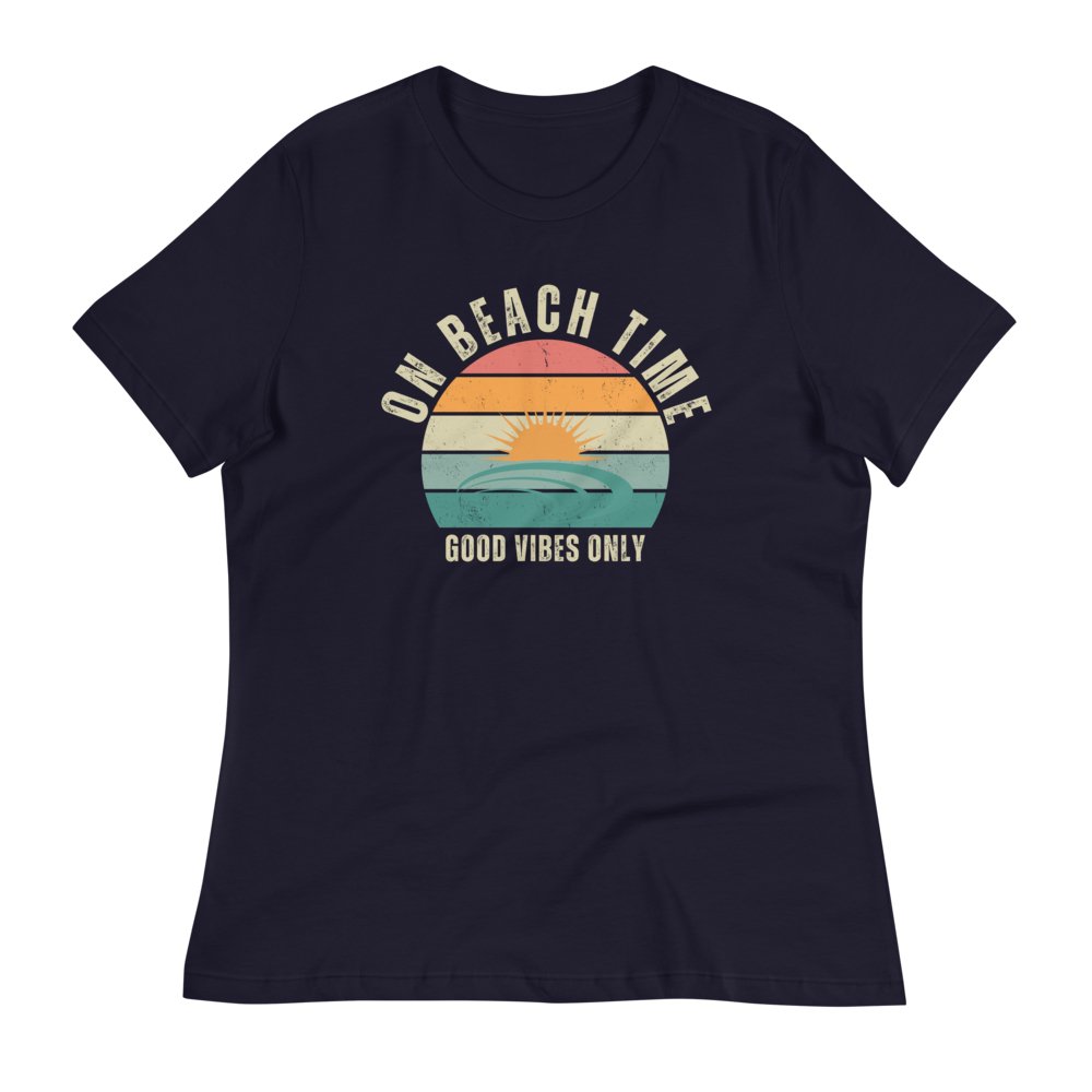 On Beach Time - Camiseta relajada para mujer Good Vibes